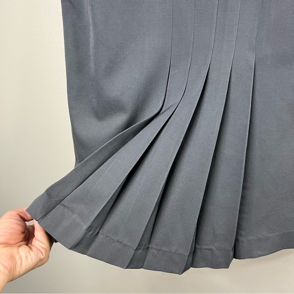 La VOGUE 100% pure wool midi pleated skirt Sz 8 - Picture 2 of 7
